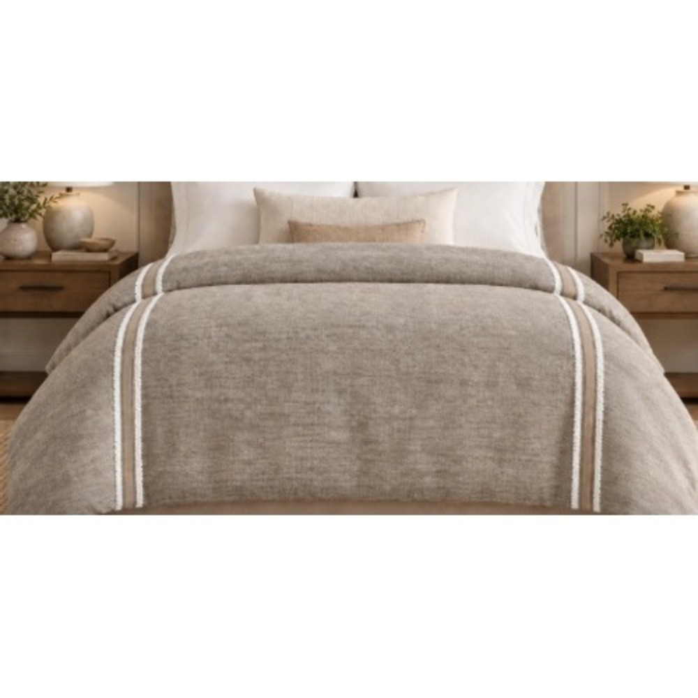 Niche Eastern Accents King Bale Woven Borden Espresso Duvet Cover Taupe $546